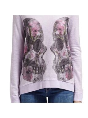 Chaser Lavender Skull Graphic Sweatshirt Medium NWT